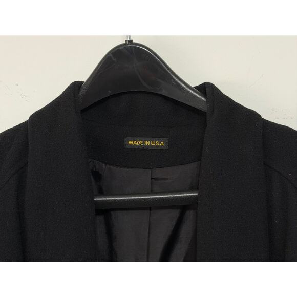 Unbranded Women's black 100% wool coat sz 12 Black career office business - Picture 3 of 4